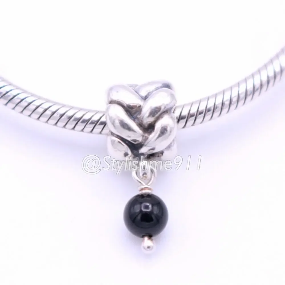 Authentic PANDORA Onyx Braid Dangle - 790388O